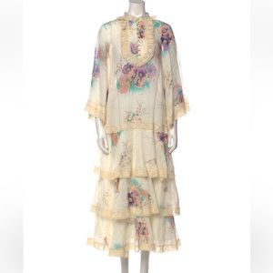Zimmermann Floral Lace Tiered Resort Dress Gown L / XL size 2 fits bigger